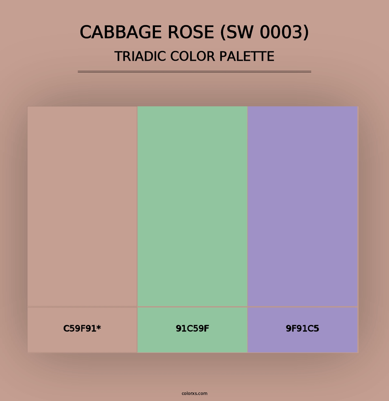 Cabbage Rose (SW 0003) - Triadic Color Palette